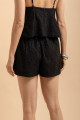  Shorts Amplo Bordado Laise Lume Preto