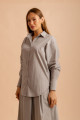 Camisa Recortes Grid Cinza