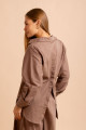 Camisa Recortes Grid Marrom