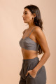 Top De Alcinhas Risca Ray Cinza