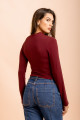 Blusa Recortes Malha Vinho