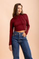 Blusa Recortes Malha Vinho