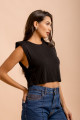 Blusa Ombreira Malha Preta