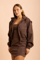 Jaqueta Bomber Velvet Marrom 