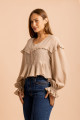 Blusa Cropped Babados Veil Bege 