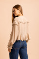 Blusa Cropped Babados Veil Bege 
