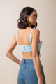 Cropped Babados Lina Azul