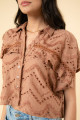 Camisa Betina Cotton Marrom 