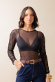 Blusa Kloe Tule Soft Preto