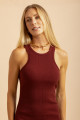 Vestido Longo Malha Track Vinho
