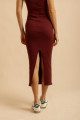 Vestido Longo Malha Track Vinho