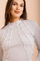 Blusa Recortes Malha Off White