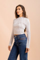 Blusa Recortes Malha Off White
