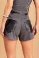 Shorts Alfaiataria E Couro Noah Cinza