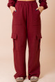 Calça Cargo De Moletom Cozy Vinho