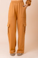 Calça Cargo De Moletom Cozy Caramelo