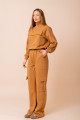 Calça Cargo De Moletom Cozy Caramelo