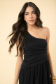 Vestido Sara Suedine Preto