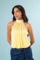 Body Brenda Canelado Amarelo