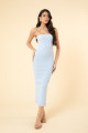 Vestido Elis Canelado Azul