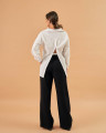Camisa Recortes Grid Off White